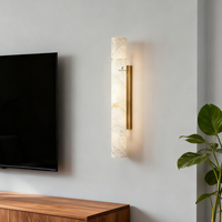 Lampe murale en marbre de style moderne et luxueux pour chambre à coucher, salon, nouvelle LED simple, fond de télévision, lampe murale en albâtre de chevet