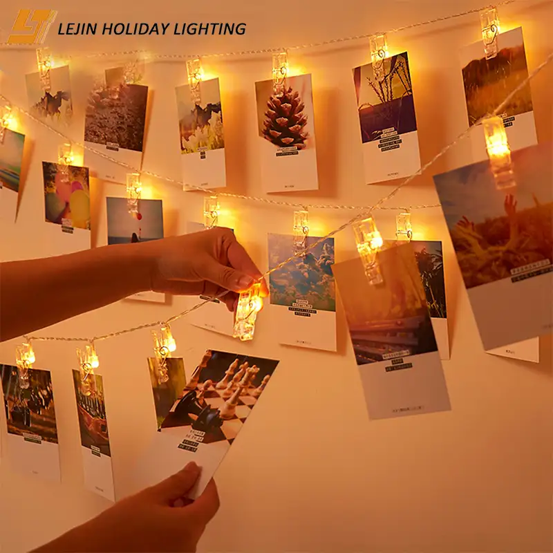 10 20 40 נוריות זר כרטיס תמונה קליפ Led מחרוזת פיית אורות ראש השנה חג מולד קישוט