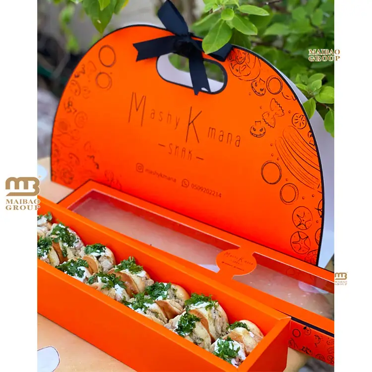 分解可能な創造的な結婚式のデザインの好意の招待キャンディーギフトクラフトボックス、ハンドル付きケーキパッケージ、デザートドーナツペーパーボックス