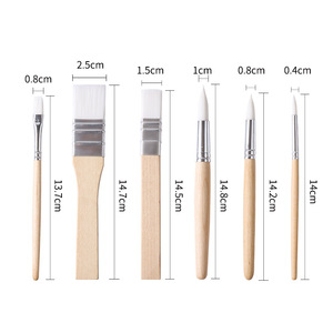NINGDA High Quality Wood Handle Oil Flat Nylon Hair <b>Art</b> <b>Paint</b> <b>Brushes</b> Soft/ Wide Flat - Product Image 1