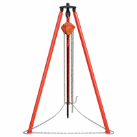 Trépied de sauvetage télescopique en acier de 3 m, 1000 kg, avec élingue à chaîne, palan de levage, pieds extensibles et rotation à 360°