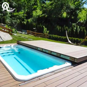 Weatherproof <b>Sliding</b> Pool Cover Manual Optional Energy Saving Retractable <b>Sliding</b> Pool Deck Cover - Product Image 6