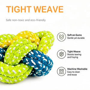 Juguete Masticable <span class=keywords><strong>para</strong></span> <span class=keywords><strong>Perros</strong></span> de Grado Alimenticio, 7 Piezas, Duradero, de Cuerda de Algodón, con Forma de Pelota y Nudos, <span class=keywords><strong>para</strong></span> Limpieza Dental y Juego en Interiores - Product Image 3