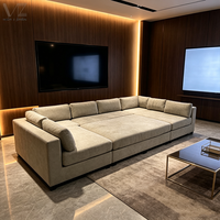 Meubles de salle multimédia et de cinéma maison, sièges de cinéma maison de luxe, canapé modulaire sectionnel en tissu, grand canapé pour villa