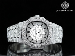 Reloj de Lujo de Alta Calidad con Diamantes de Moissanita, Estilo Hip Hop, Esfera de Cristal, para Hombre, Moda y Eventos, en Venta - Product Image 3