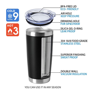 Custom 20oz Grey Blue Stainless Steel Tumbler with Magnetic Lid Vacuum Insulated Portable 6-12 Hours Thermal Performance - Product Image 3