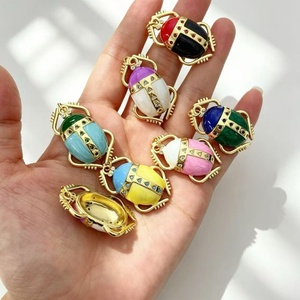 Collier Pendentif <span class=keywords><strong>Scarabée</strong></span> Plaqué Or 18K Multicolore, Émail Bicolore Micro-Pavé CZ, Bijou Rétro Égyptien, Idéal Cadeau - Product Image 2