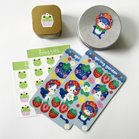 Hojas adhesivas impermeables con logotipo personalizado, diseño de dibujos animados, hojas adhesivas decorativas de vinilo cortadas con Beso, hoja adhesiva autoadhesiva