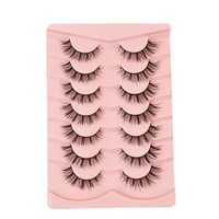 7 paires de faux cils naturels et volumineux, style allongeant le coin extérieur (vente en gros)
