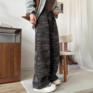 <span class=keywords><strong>Pantalon</strong></span> décontracté pour femme, style américain, ample, droit, à jambes larges, respirant, taille élastique, taille haute, nouveau pour l'automne, 0779 - Product Image 2