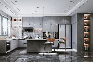 Gabinetes de Cocina de Diseño Moderno Angel Grace, Madera Sólida con Puerta Estilo Shaker de MDF, Muebles Modulares Resistentes al Agua y Ecológicos - Product Image 2