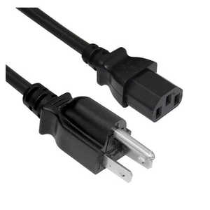 US 3 Pin NEMA 5-15P Plug to C13 Connector <b>Power</b> <b>Cable</b> 14/16/18AWG SJT 10-15A 125V Desktop PC <b>Power</b> Cord - Product Image 2