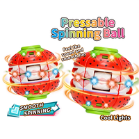 Balle Fidget Spinner à Pression avec Lumières et Motifs Fruités, Jouet Anti-Stress et Anti-Anxiété, Spinner de Bureau pour Enfants et Adultes