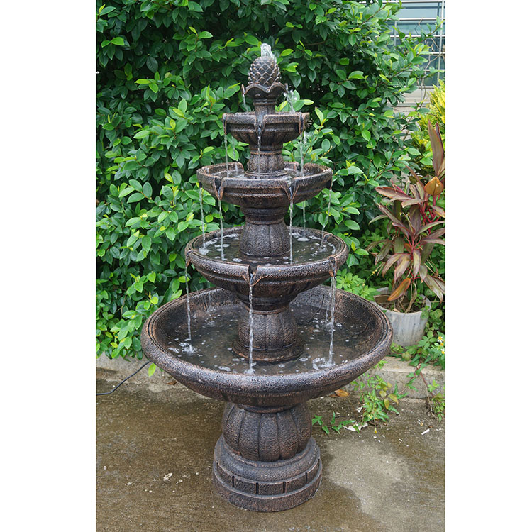 Solar Powered Resin Water Fountain Cascade Garden Ornament Cascading Solar Water Fountain