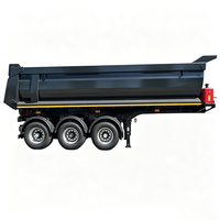 Semi-remorque benne basculante arrière hydraulique Luyi robuste en acier de 60 mètres cubes pour tracteur, charge utile maximale 80t, Shandong Chine, en promotion