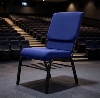 Chaise de théâtre empilable de haute qualité, confortable, avec revêtement en tissu et structure métallique, pour auditorium et église