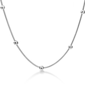 <span class=keywords><strong>Collana</strong></span> a Catena <span class=keywords><strong>con</strong></span> Perline per Donna, Gioielli Impermeabili alla Moda, Delicata e Vintage, in Acciaio Inossidabile Placcato Oro 18k - Product Image 2