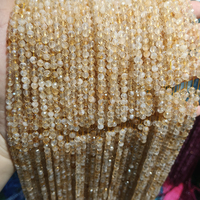 Perles en vrac de citrine naturelle facettée de 2 mm, 3 mm, 4 mm pour la fabrication de bijoux