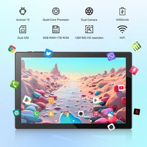 New Android 15 Business <b>Tablet</b> 10.1 Inch IPS 1280x800, 8G+1TB, 10000mAh with Keyboard & Pen - Black for Adults | C idea Factory - Product Image 3