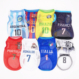 Ropa de fútbol para mascotas de moda para bebés para gatos y perros pequeños, ropa de malla transpirable para perros de primavera y verano - Product Image 1