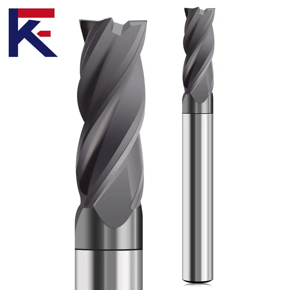 KF High Quality End Mill With Diamond Graphite Coating 4 Flutes Spiral Milling Cutter