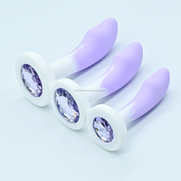 Plug anal en silicone avec base en gemme, stimulateur de masturbation anale, jouets de massage et de dilatation anale, massage du point G, jouets sexuels pour adultes