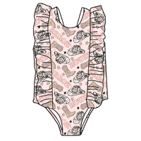 Bikinis de verano para niñas, traje de baño de una pieza con estampado múltiple, novedad
