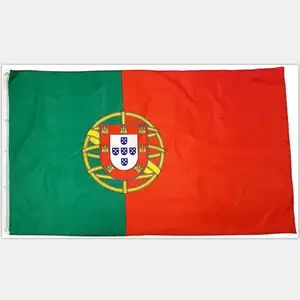 Stok Murah 100% Poliester 3X5 Kaki Bendera Portugal dengan Dua Grommet Kuningan