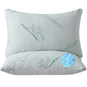 Fundas de <span class=keywords><strong>Almohada</strong></span> de Lujo Chinas para Enfriar el Cuello, Relleno de Espuma Viscoelástica Triturada de Bambú, <span class=keywords><strong>Almohada</strong></span> Ortopédica de Fibra de Bambú, 2 Unidades, Tamaño Queen - Product Image 1