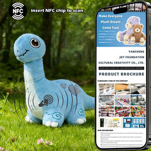 Jouet en peluche rhinocéros NFC personnalisé OEM, poupée animale de dessin animé Kawaii en silicone brodé anti-stress pour filles - Product Image 2