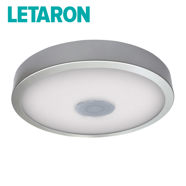 Music Audio Speaker IR Remote Control IP20 CCT Dimmable Round Modern Aluminum AC Smart LED Ceiling Light for Living Room Bedroom