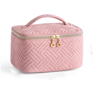 Sacs de toilette et de maquillage pour femmes, de grande capacité, matelassés, avec fermeture éclair, pour voyages, étiquette privée, professionnel - Product Image 1