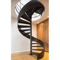 LM Kit d'escalier en colimaçon circulaire en acier de couleur blanche pour l'extérieur.