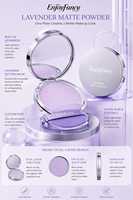 Poudre Matifiante Lavande Marque Blanche Effet Soft Focus, Poudre Fixatrice et Correctrice avec Miroir, Poudre Compacte Portable