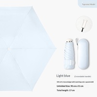Parapluie rétractable pliable compact portable avec poignée télescopique en tissu nylon 190T - Protection solaire pour femmes et hommes, résistant aux UV