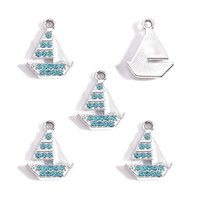 Accesorios de Joyería de Aleación con Incrustaciones de Diamantes, Ancla de Velero, Timón, Temática Náutica, Pulsera, Collar, Llavero W810