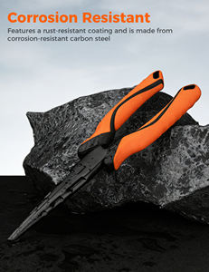 <span class=keywords><strong>Pince</strong></span> de pêche en acier au carbone de 9 pouces avec poignée TPR, coupe-<span class=keywords><strong>ligne</strong></span>, ouvre-anneau et cordon de sécurité – Vente directe usine pour eau salée et eau douce - Product Image 3