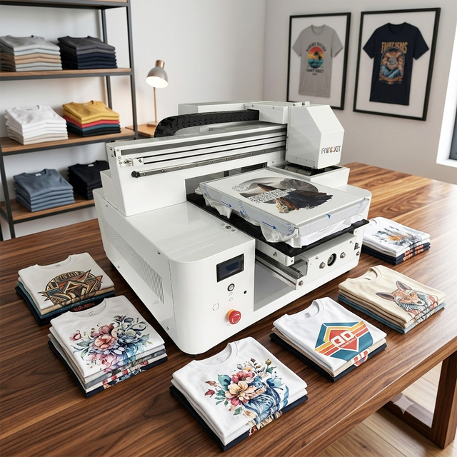 New Automatic Inkjet DTG Double Printhead Flex Digital T-Shirt Printing Machine Textile Ink for Multicolor Clothing Printing