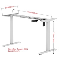 Fabricant de tables ergonomiques à moteur unique réglables en hauteur pour bureau assis-debout en stock bureau d'ordinateur