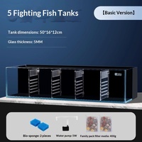 Aquarium pour poissons Betta thaïlandais ultra-transparent, plusieurs compartiments, filtration arrière, pas de changement d'eau requis, design compact et écologique