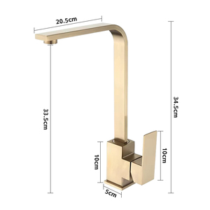 <span class=keywords><strong>Robinet</strong></span> <span class=keywords><strong>de</strong></span> cuisine moderne en acier inoxydable doré à poignée unique, carré, eau chaude et froide, rotation à 360 degrés, montage sur plan, pour hôtel et salle <span class=keywords><strong>de</strong></span> bain - Product Image 5