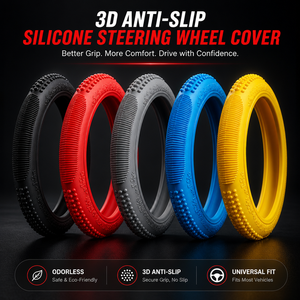 Accessoire universel pour l'intérieur des voitures, écologique, inodore, antidérapant, élastique, durable, lavable, housse de volant en silicone - Product Image 1