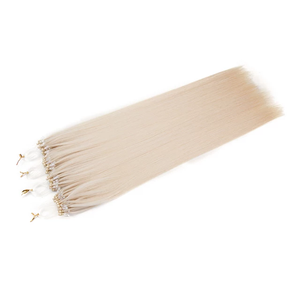 <b>Micro</b> Loop Hair <b>Extensions</b> Remy Virgin Human Hair Natural Black Double Drawn Invisible <b>Micro</b> Beads Link No Glue Easy Install - Product Image 2