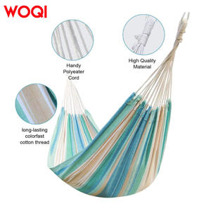 เปลญวนผ้าแคนวาส Woqi แบบพกพา สำหรับใช้กลางแจ้งและในบ้าน ดีไซน์สไตล์กระเป๋าเป้สะพายหลัง ลายทางแบบชายฝั่ง น้ำหนักเบา - Product Image 2