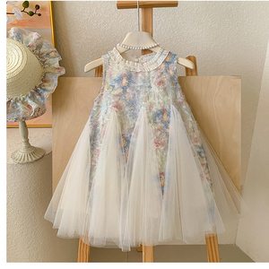 Vestito Estivo da Festa di Compleanno per Bambine 2-8 Anni, Senza Maniche con Inserti in Rete, Abito da Principessa per Bambini - Product Image 4