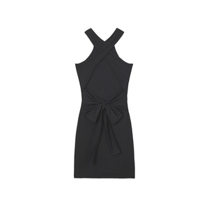 Robe moulante sexy dos nu pour femme, style européen et américain, respirante, mi-mollet, avec soutien-gorge intégré, élégante, collection Printemps-Été 2025 - Product Image 5