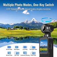Caméra de poche portable, caméra de photographie intelligente avec suivi du visage, caméra de poche WiFi pour vlogging, cyclisme en extérieur, caméra de sport