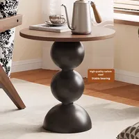 Table d'appoint rétro française moderne du milieu du siècle pour petits salons, table d'appoint de canapé en bois massif, armoire de buffet Wabi-sabi