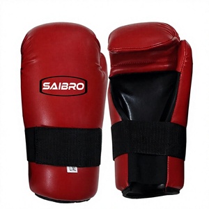Saibro Red Training Gloves With <b>Velcro</b> Wrist <b>Strap</b> For Boxing And Martial Arts Unisex Size S - Product Image 5