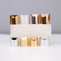 Tapas de Disco de Aluminio Electrochapado de 20, 24 y 28 mm con Cierre a Presión y Tapón para Envases de Lociones Cosméticas, Fabricación OEM